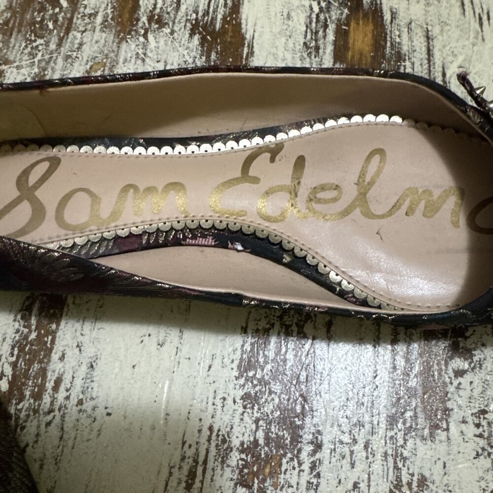 SAM EDELMAN RAISA FLORAL STUDDED FLATS WOMENS Size 8 - Picture 13 of 15